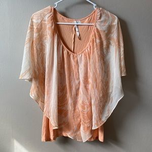 Lauren Conrad Peach Blouse Sz XL